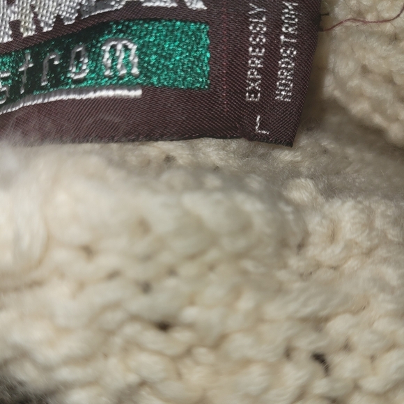 Vintage cable knit hand knit cardigan sweater Northwear Nordstrom wool L - Picture 6 of 6